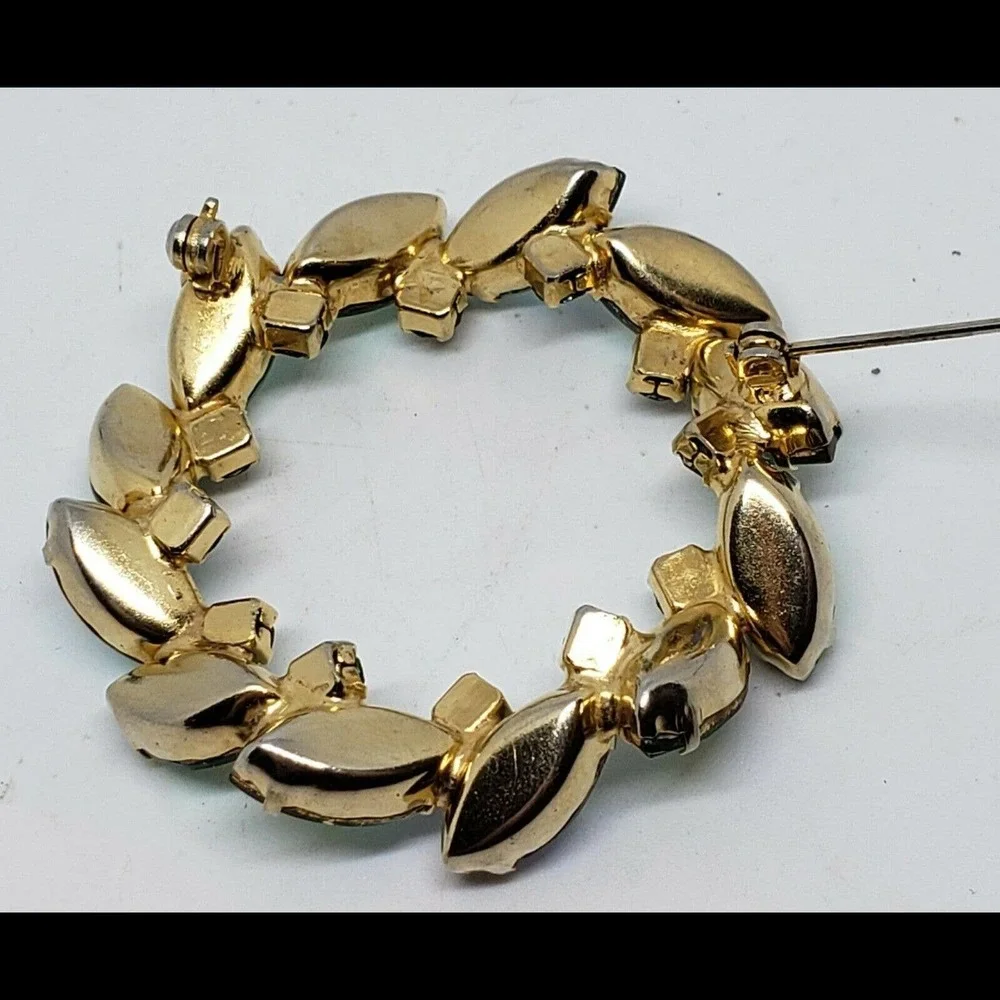 Vintage Brooch Blue Purple Pin  Rhinestone Estate